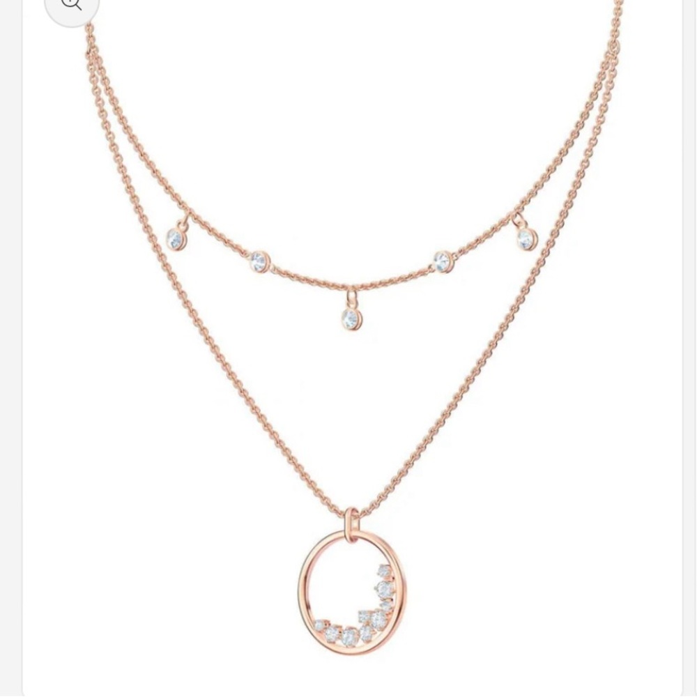 Swarovski Elegant Gold Necklace with Crystal Accents